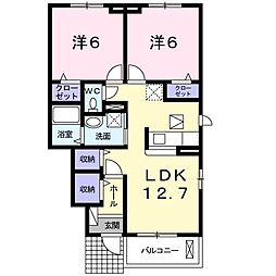 プレザント・ガーデン姫山 2LDKの間取図画像