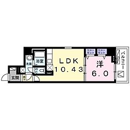 HAPPYHILLS 1LDKの間取図画像