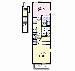 曽根アパートメントA 1LDKの間取図画像