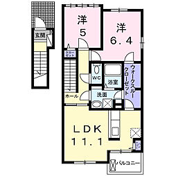 ローズアロー 2LDKの間取図画像