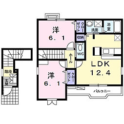 アイ・メゾンA 2LDKの間取図画像