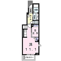 ラポールリアン ワンルームの間取図画像