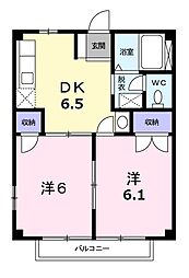 メゾン・エトワールB 2DKの間取図画像