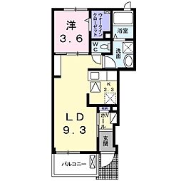 プランツパイン 1LDKの間取図画像