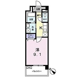 ありの実1 1Kの間取図画像