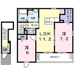 フェリーチェ 2LDKの間取図画像