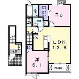 ポポラ・エッテ 2LDKの間取図画像