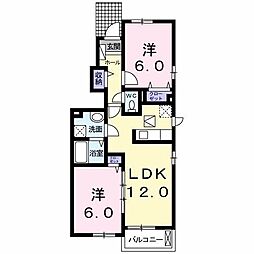 サンリットハウス 2LDKの間取図画像