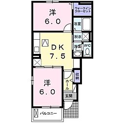 DolceVita82 2DKの間取図画像