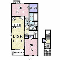 ラルーチェ 2LDKの間取図画像