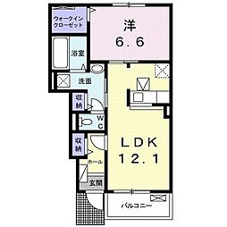 メゾントルビアックA 1LDKの間取図画像