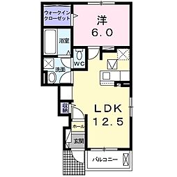 パルティール 1LDKの間取図画像