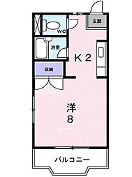 コーポみその 1Kの間取図画像