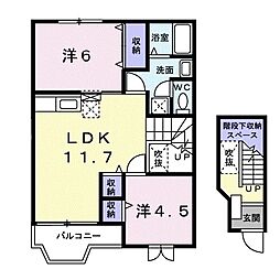 メゾン桜小路 2LDKの間取図画像