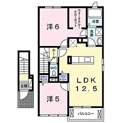 サニーレジデンスM 2LDKの間取図画像