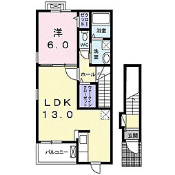 メゾン・ルミエール 1LDKの間取図画像