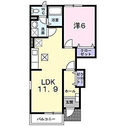 サニーヒルズ 1LDKの間取図画像