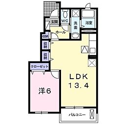 サウスウェルズ2 1LDKの間取図画像