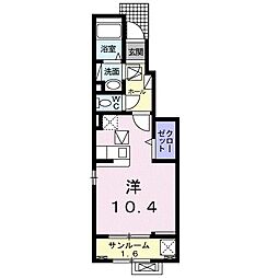 メゾンエトワール3 ワンルームの間取図画像