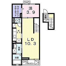 アルカンシェルA 1LDKの間取図画像