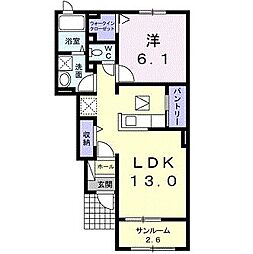 クレア 1LDKの間取図画像