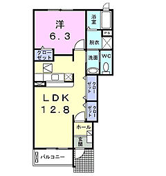パークアヴェニューＡ 1階1LDKの間取り