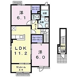 メディウム・マレ4 2LDKの間取図画像