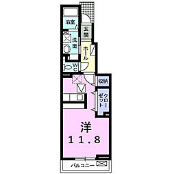 ルポゼ3 ワンルームの間取図画像