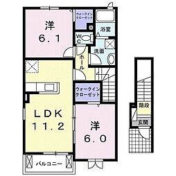 ハーベスト・KTAR 2LDKの間取図画像