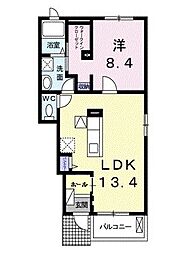 メープルランド 1LDKの間取図画像