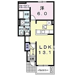 フロントリヴァーC 1LDKの間取図画像