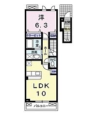 プランドール 1LDKの間取図画像