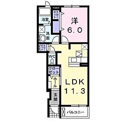 シエスタ3 1LDKの間取図画像