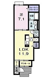 雅楽 1LDKの間取図画像