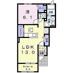 コンフォート・アライブ1 1LDKの間取図画像