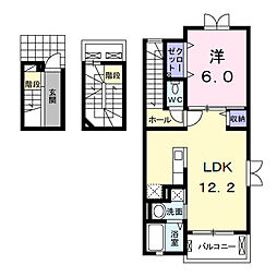 ファミールエセナG 1LDKの間取図画像