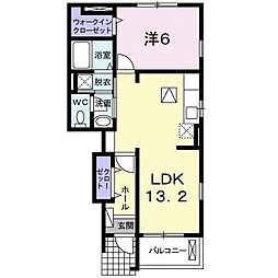 パーク・フィネB 1LDKの間取図画像