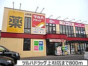 【ドラッグストア】ツルハドラッグ上杉店まで800ｍ