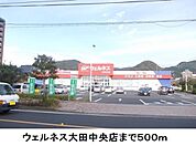 【ドラッグストア】ウェルネス大田中央店まで500ｍ