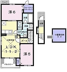 ヴィラプラシードA 2LDKの間取図画像