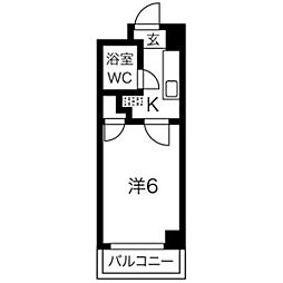 ユーワハイツ 1Kの間取図画像