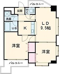 グランドパレスNS-77 5階2LDKの間取り