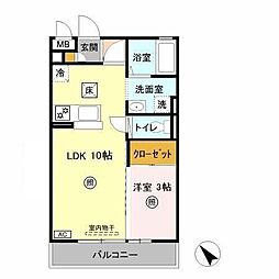 チェルシーガーデン三の丸 1階1LDKの間取り