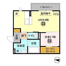 ダイシエル 2階1LDKの間取り