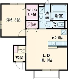 グランツA 1LDKの間取図画像