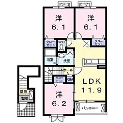 サンライズA 3LDKの間取図画像