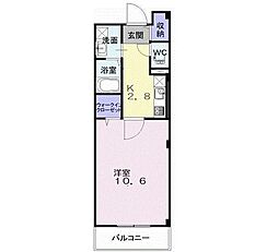 ボヌール 1Kの間取図画像
