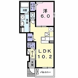 エスペランサ1059 1LDKの間取図画像