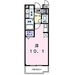 クレメント昆陽 ワンルームの間取図画像