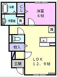 セジュール苫小牧 1LDKの間取図画像